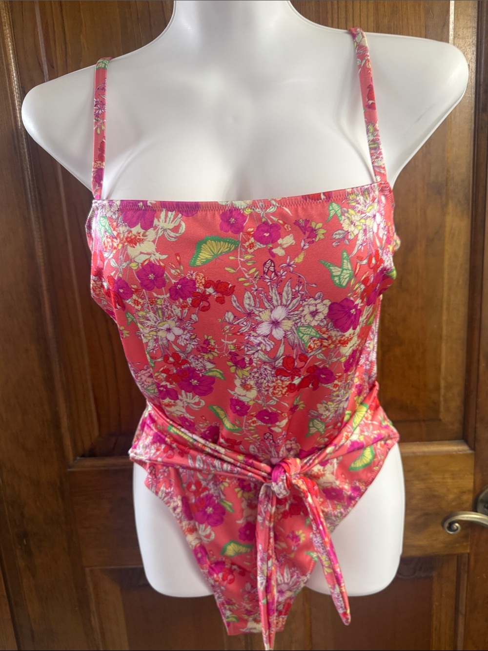 Victoria's Secret Coral Pink Floral One-Piece Swimsuit